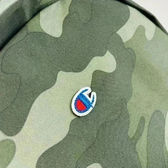 NWT Champion Manuscript Green Grid Camouflage Laptop Large Unisex Backpack - Picture 7 of 13